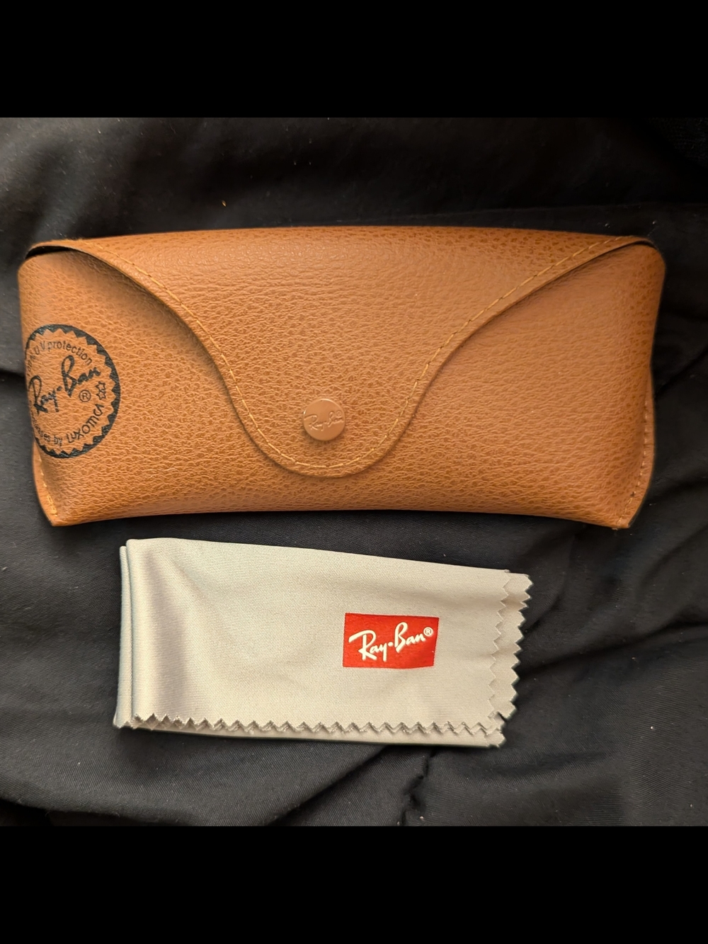 Ray-Ban Leather Sunglass Case with Microfiber Cloth